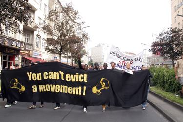 Demonstration gegen die bevorstehende Räumung der Gerhard-Hauptmann-Schule, Berlin