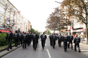 Demonstration gegen die bevorstehende Räumung der Gerhard-Hauptmann-Schule, Berlin