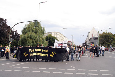 Demonstration gegen die bevorstehende Räumung der Gerhard-Hauptmann-Schule, Berlin