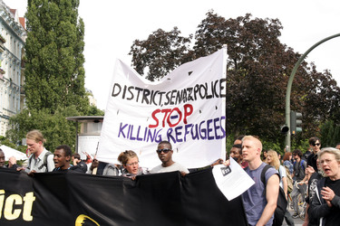 Demonstration gegen die bevorstehende Räumung der Gerhard-Hauptmann-Schule, Berlin