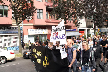 Demonstration gegen die bevorstehende Räumung der Gerhard-Hauptmann-Schule, Berlin
