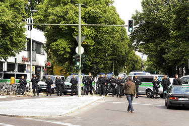 Demonstration gegen die bevorstehende Räumung der Gerhard-Hauptmann-Schule, Berlin