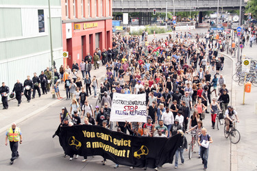 Demonstration gegen die bevorstehende Räumung der Gerhard-Hauptmann-Schule, Berlin