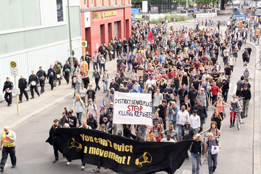 Demonstration gegen die bevorstehende Räumung der Gerhard-Hauptmann-Schule, Berlin