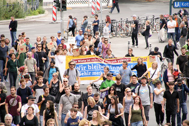 Demonstration gegen die bevorstehende Räumung der Gerhard-Hauptmann-Schule, Berlin