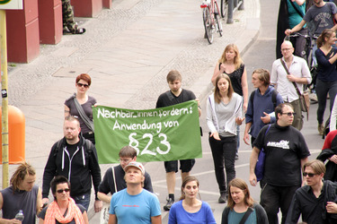 Demonstration gegen die bevorstehende Räumung der Gerhard-Hauptmann-Schule, Berlin