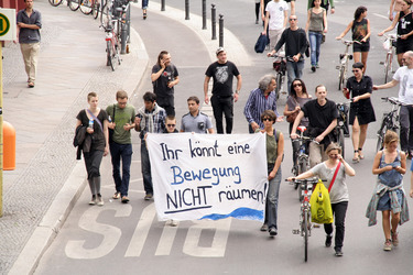 Demonstration gegen die bevorstehende Räumung der Gerhard-Hauptmann-Schule, Berlin