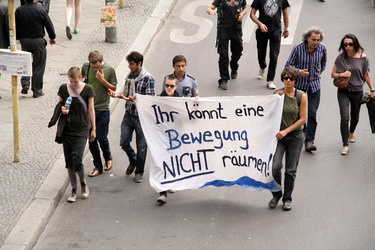 Demonstration gegen die bevorstehende Räumung der Gerhard-Hauptmann-Schule, Berlin