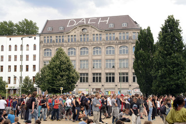 Demonstration gegen die bevorstehende Räumung der Gerhard-Hauptmann-Schule, Berlin