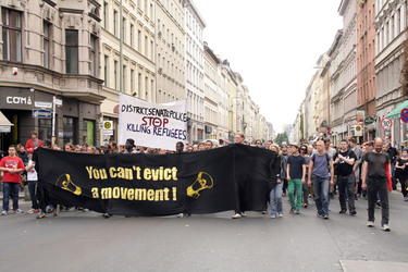 Demonstration gegen die bevorstehende Räumung der Gerhard-Hauptmann-Schule, Berlin
