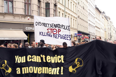 Demonstration gegen die bevorstehende Räumung der Gerhard-Hauptmann-Schule, Berlin
