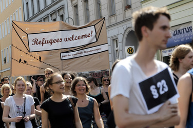 Demonstration für das Bleiberecht der Flüchtlinge aus der Gerhart-Hauptmann-Schule, Berlin