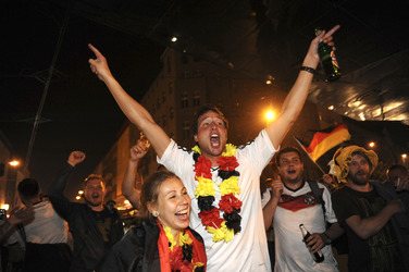 Fanfeier nach Halbfinalsieg der deutschen WM-Mannschaft, Berlin