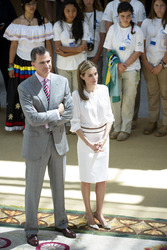 Spanish Royals Receive 'Ruta Quetzal BBVA 2014' Youth Group, Madrid
