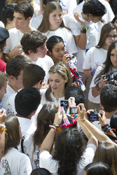 Spanish Royals Receive 'Ruta Quetzal BBVA 2014' Youth Group, Madrid