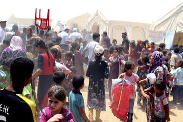 Flüchtlingscamp Khazir nahe der Stadt Erbil im Nordirak