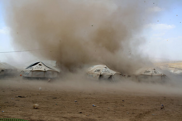 Flüchtlingscamp Khazir nahe der Stadt Erbil im Nordirak