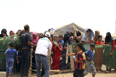 Flüchtlingscamp Khazir nahe der Stadt Erbil im Nordirak