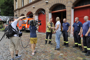 Henning Baum zu Besuch auf der Feuerwache 1300 , Berlin