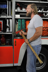 Henning Baum zu Besuch auf der Feuerwache 1300 , Berlin