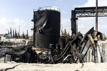 Zerstörtes Kraftwerk in Gaza City