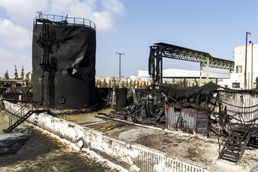 Zerstörtes Kraftwerk in Gaza City