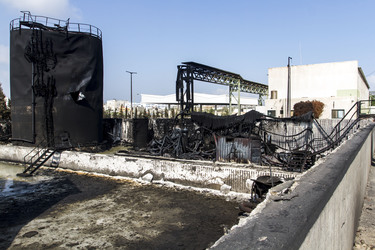 Zerstörtes Kraftwerk in Gaza City