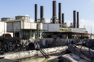 Zerstörtes Kraftwerk in Gaza City