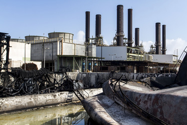 Zerstörtes Kraftwerk in Gaza City