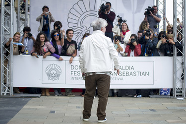 Ankunft von Pedro Almodóvar auf dem San Sebastian Film Festival 2014