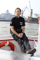 Barkassentour zur 200. Folge der ZDF Serie 'Notruf Hafenkante', Hamburg