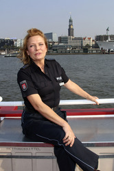Barkassentour zur 200. Folge der ZDF Serie 'Notruf Hafenkante', Hamburg