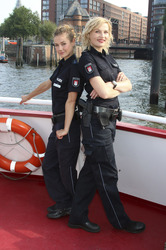 Barkassentour zur 200. Folge der ZDF Serie 'Notruf Hafenkante', Hamburg