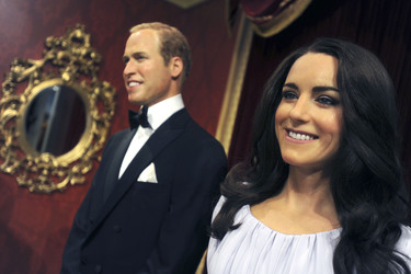 Wax Figuren der britischen Royals bei Madame Tussauds, New York