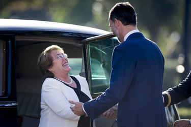 Das spanische Königspaar empfängt Michelle Bachelet, Madrid