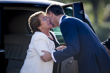 Das spanische Königspaar empfängt Michelle Bachelet, Madrid