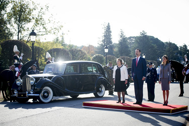 Das spanische Königspaar empfängt Michelle Bachelet, Madrid