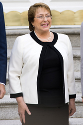 Das spanische Königspaar empfängt Michelle Bachelet, Madrid