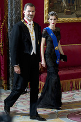 Spanish Royals und Präsidentin Bachelet beim Empfang zum Gala Dinner, Madrid