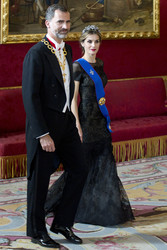 Spanish Royals und Präsidentin Bachelet beim Empfang zum Gala Dinner, Madrid