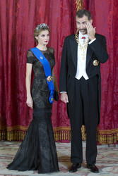 Spanish Royals und Präsidentin Bachelet beim Empfang zum Gala Dinner, Madrid