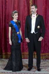 Spanish Royals und Präsidentin Bachelet beim Empfang zum Gala Dinner, Madrid