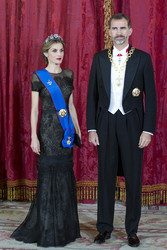 Spanish Royals und Präsidentin Bachelet beim Empfang zum Gala Dinner, Madrid