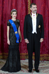 Spanish Royals und Präsidentin Bachelet beim Empfang zum Gala Dinner, Madrid
