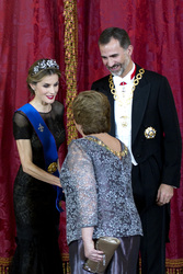 Spanish Royals und Präsidentin Bachelet beim Empfang zum Gala Dinner, Madrid