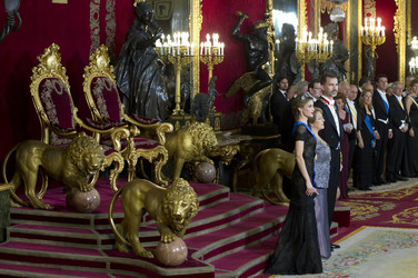 Spanish Royals und Präsidentin Bachelet beim Empfang zum Gala Dinner, Madrid
