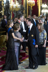 Spanish Royals und Präsidentin Bachelet beim Empfang zum Gala Dinner, Madrid