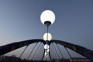Lichtmauer aus Ballons, Berlin