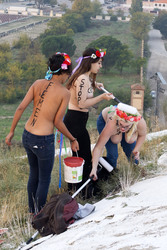 Femen Protest gegen Gedenkfeier für General Franco