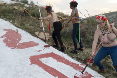 Femen Protest gegen Gedenkfeier für General Franco